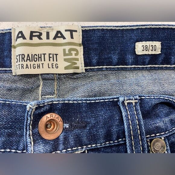 Ariat M5 Straight Fit Jeans Men’s 38x30 Dark Wash Stretch Denim. LNWO Tags - Picture 3 of 13